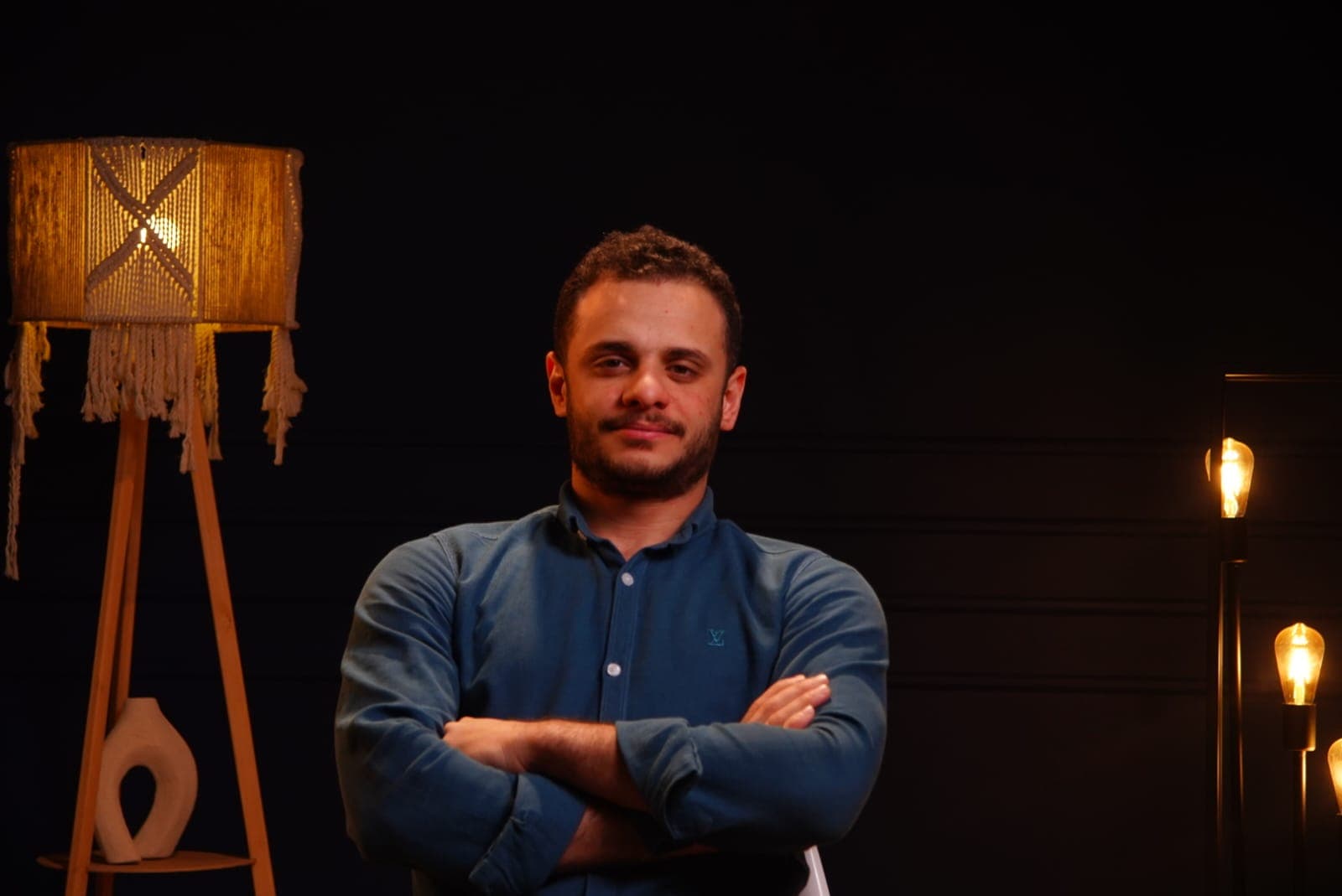 Ahmed Tantawy Ramadan, Mobile Software Engineer, in his Cairo studio